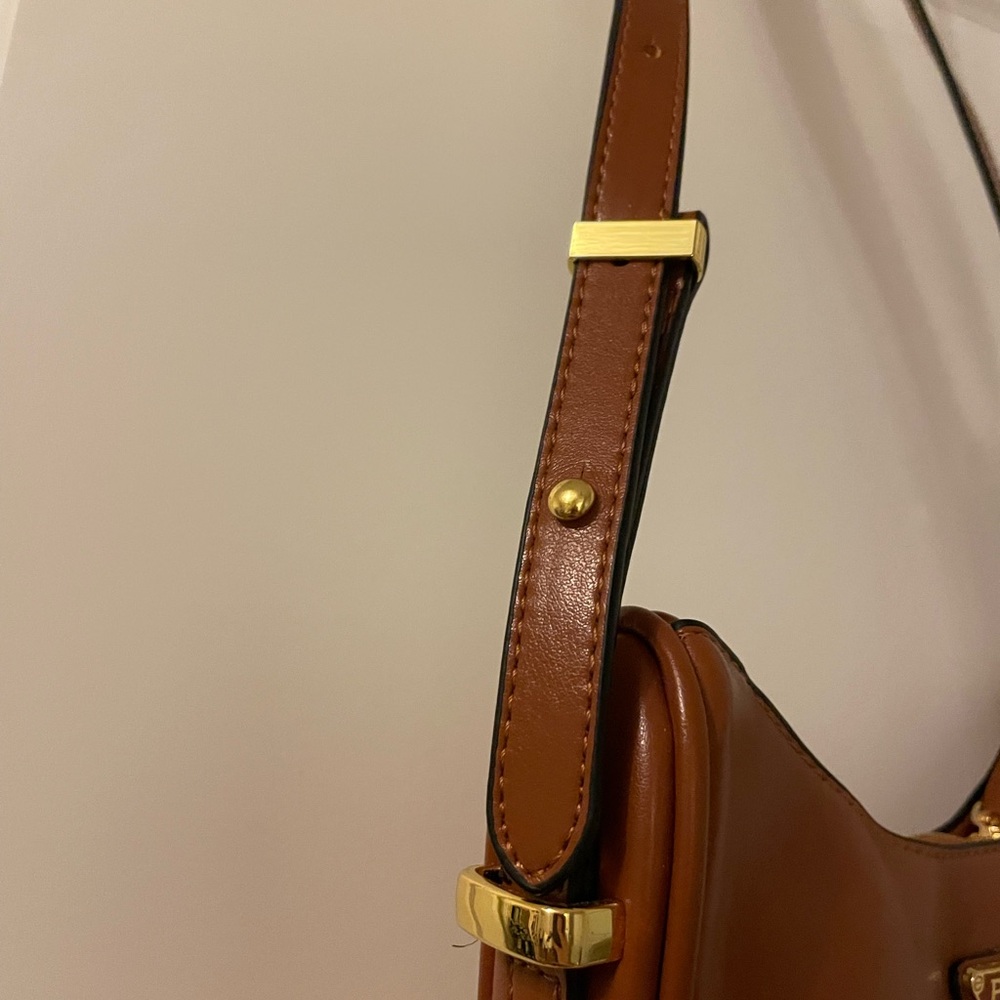 Camel brown saddle bag “arqué” - Picture 4 of 8
